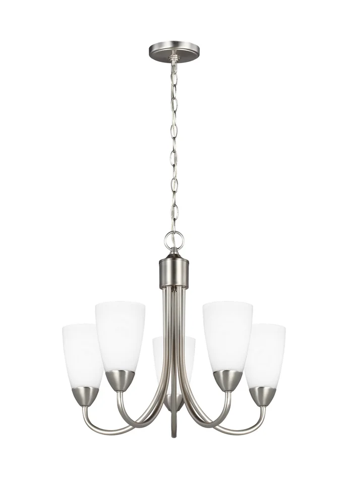 Generation Lighting 3120205-962 Seville Five Light Chandelier, Brushed Nickel