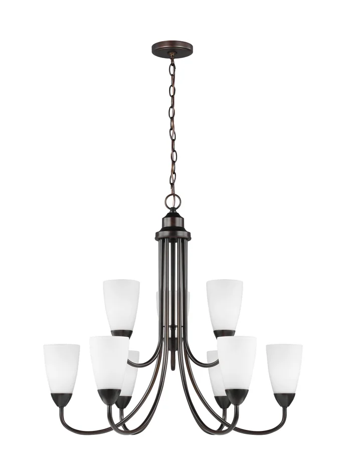 Generation Lighting 3120209EN3-710 Seville Nine Light Chandelier, Bronze