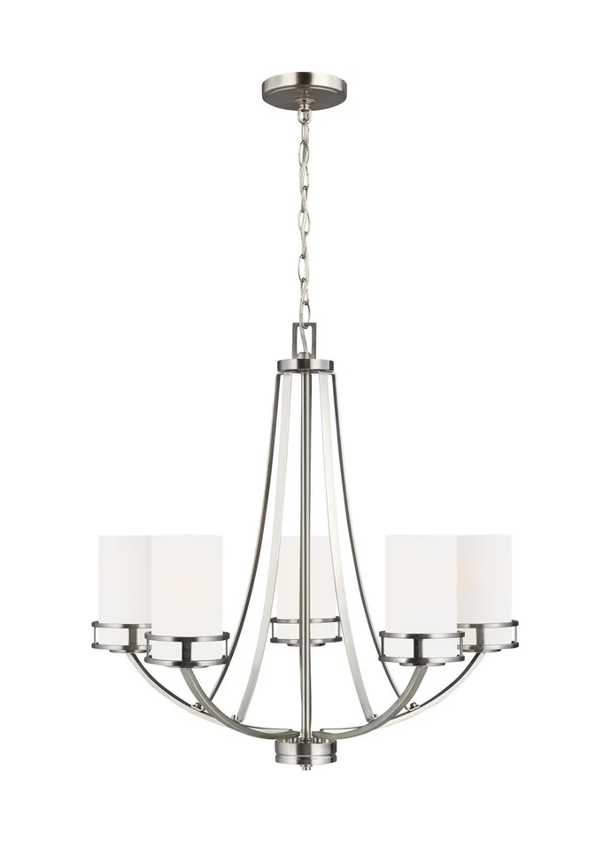 Generation Lighting 3121605EN3-962 Robie Five Light Chandelier, Brushed Nickel