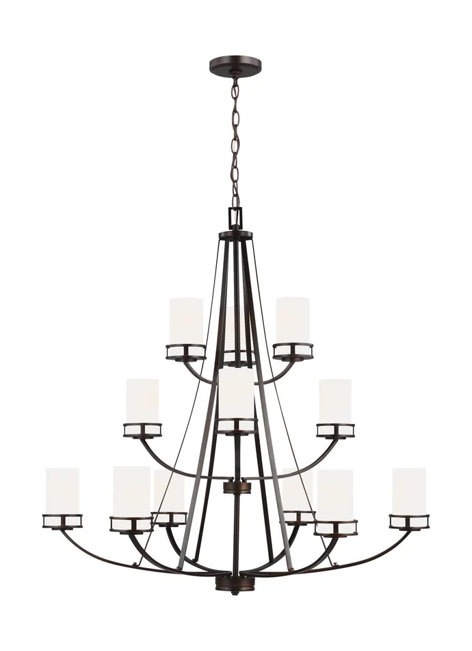 Generation Lighting 3121612EN3-710 Robie 12 Light Chandelier, Bronze