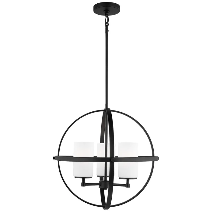 Generation Lighting 3124603-112 Alturas Three Light Chandelier, Midnight Black