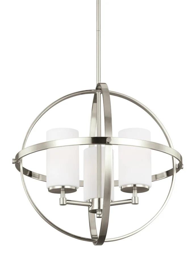 Generation Lighting 3124603EN3-962 Alturas Three Light Chandelier, Brushed Nickel