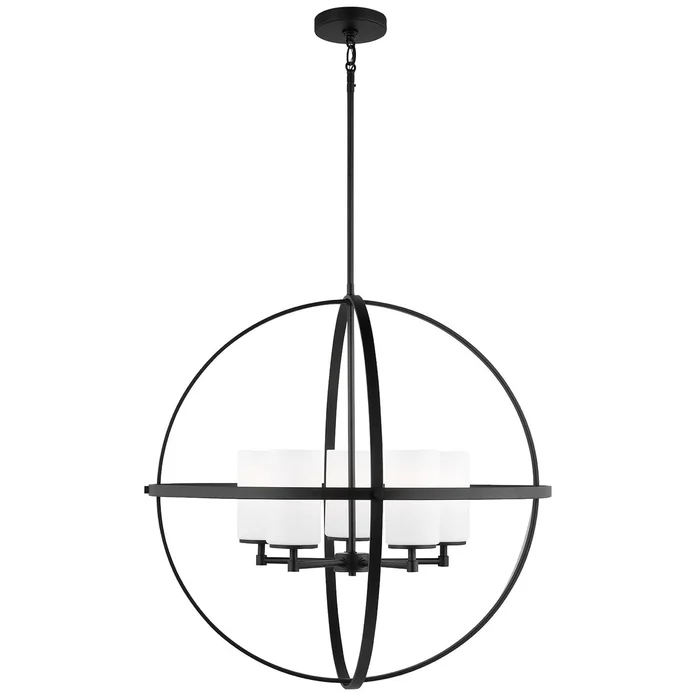 Generation Lighting 3124605-112 Alturas Five Light Chandelier, Midnight Black