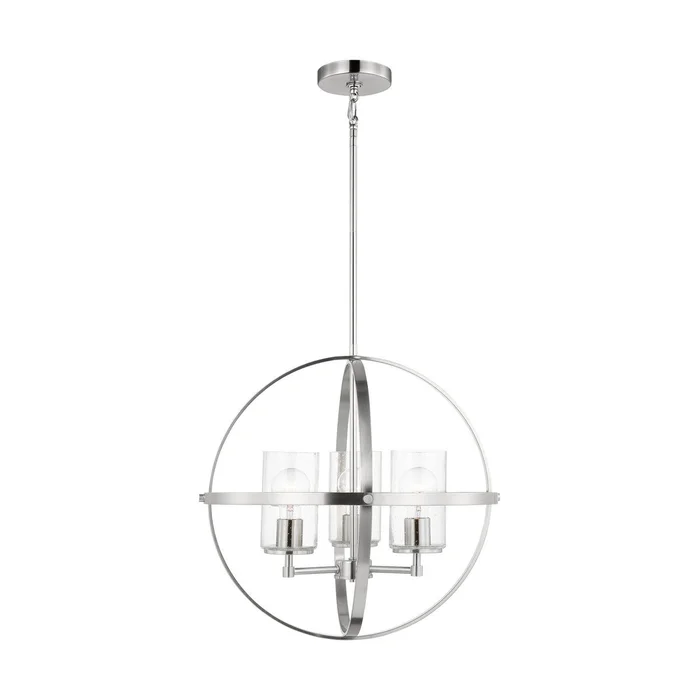 Generation Lighting 3124673-962 Alturas Three Light Chandelier, Brushed Nickel