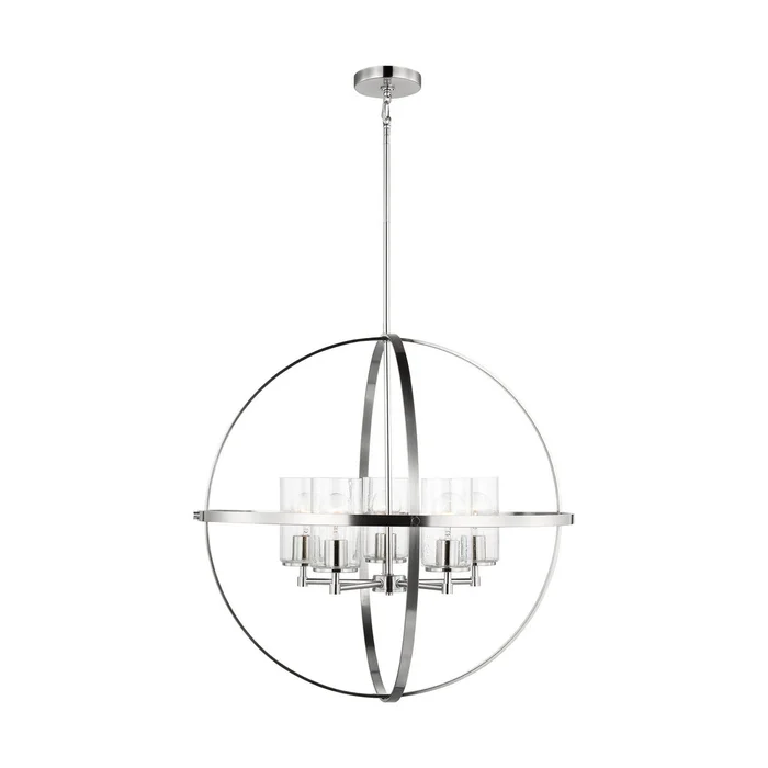 Generation Lighting 3124675-962 Alturas Five Light Chandelier, Brushed Nickel