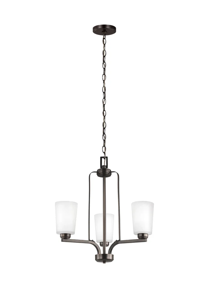 Generation Lighting 3128903EN3-710 Franport Three Light Chandelier, Bronze