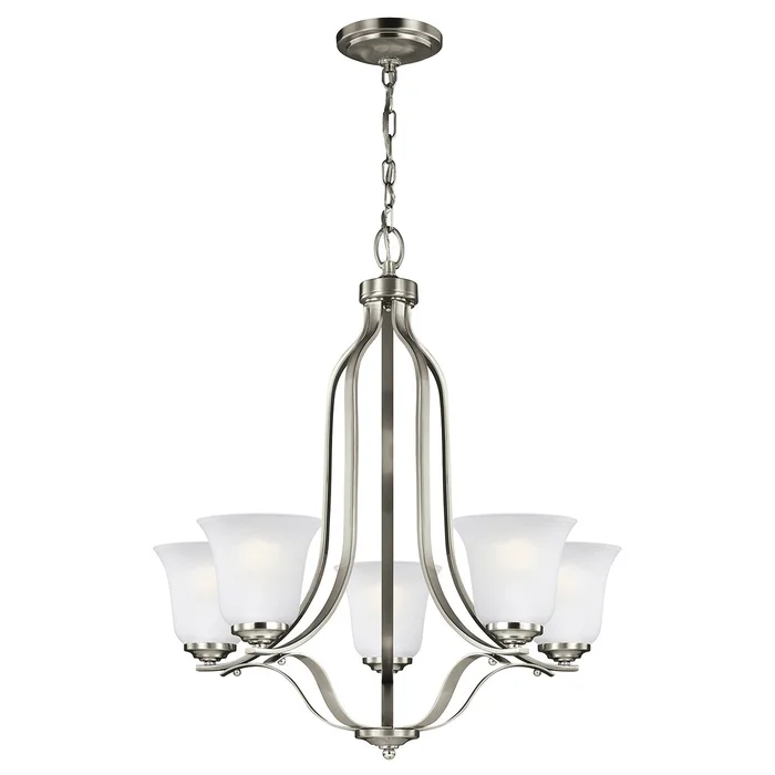 Generation Lighting 3139005-962 Emmons Five Light Chandelier, Brushed Nickel