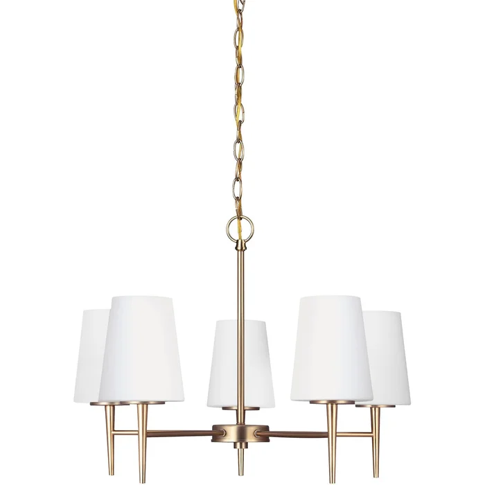 Generation Lighting 3140405EN3-848 Driscoll Five Light Chandelier, Satin Brass