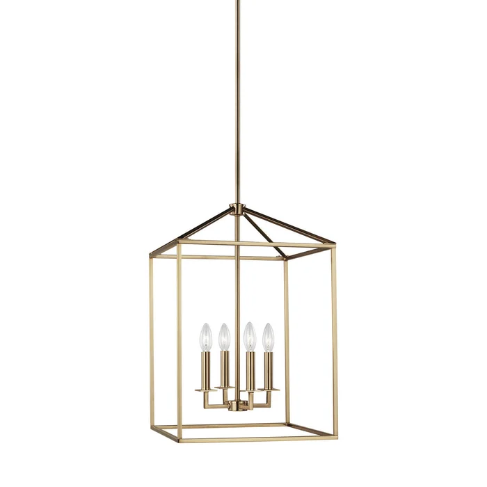 Generation Lighting 5115004-848 Perryton Four Light Hall / Foyer Pendant, Satin Brass