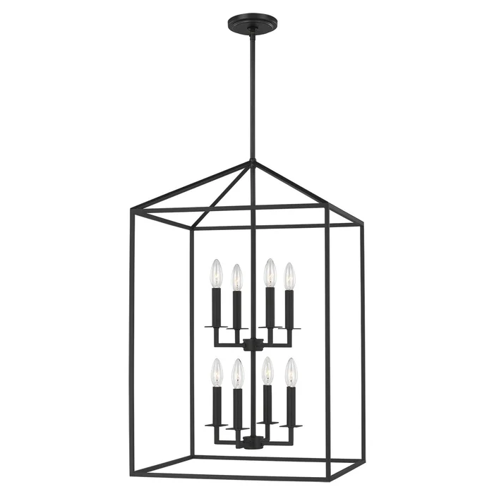 Generation Lighting 5115008-112 Perryton Eight Light Hall / Foyer, Midnight Black