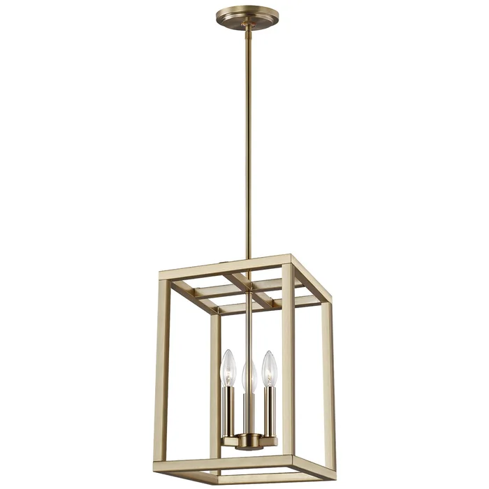 Generation Lighting 5134503-848 Moffet Street Three Light Hall / Foyer Pendant, Satin Brass