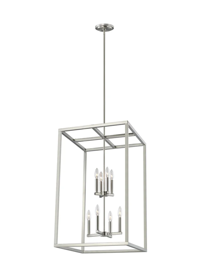 Generation Lighting 5134508-962 Moffet Street Eight Light Hall / Foyer Pendant, Brushed Nickel