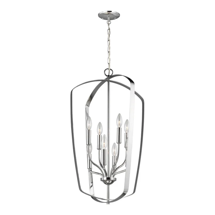 Generation Lighting 5134908-05 Romee Eight Light Hall / Foyer Pendant, Chrome