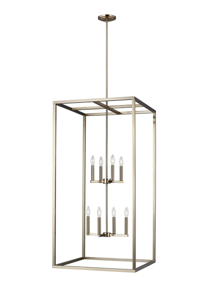 Generation Lighting 5234508-848 Moffet Street Eight Light Hall / Foyer Pendant, Satin Brass