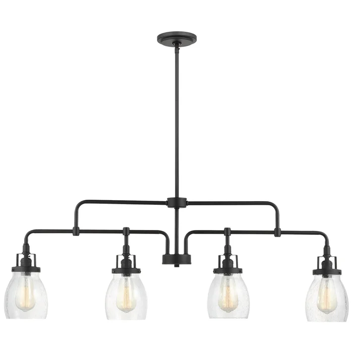 Generation Lighting 6614504-112 Belton Four Light Island Pendant, Midnight Black
