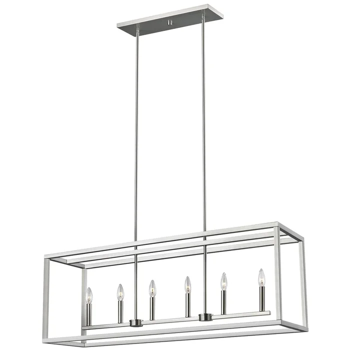 Generation Lighting 6634506-962 Moffet Street Six Light Island Pendant, Brushed Nickel