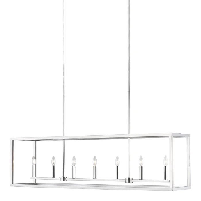 Generation Lighting 6634507-962 Moffet Street Seven Light Island Pendant, Brushed Nickel