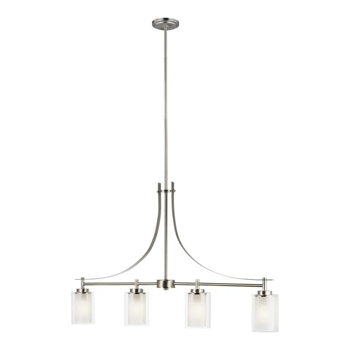 Generation Lighting 6637304EN3-962 Elmwood Park Four Light Island Pendant, Brushed Nickel
