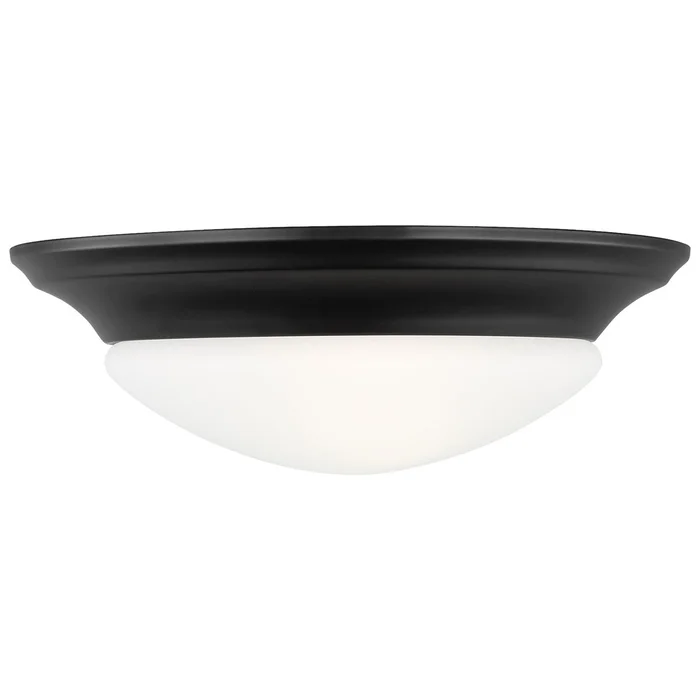 Generation Lighting 75434-112 Nash One Light Flush Mount, Midnight Black