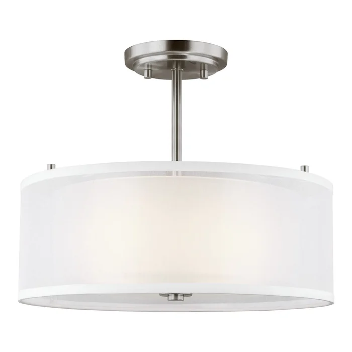 Generation Lighting 7737302EN3-962 Elmwood Park Two Light Semi-Flush Mount, Brushed Nickel