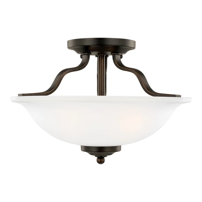 Generation Lighting 7739002EN3-710 Emmons Two Light Semi-Flush Mount, Bronze