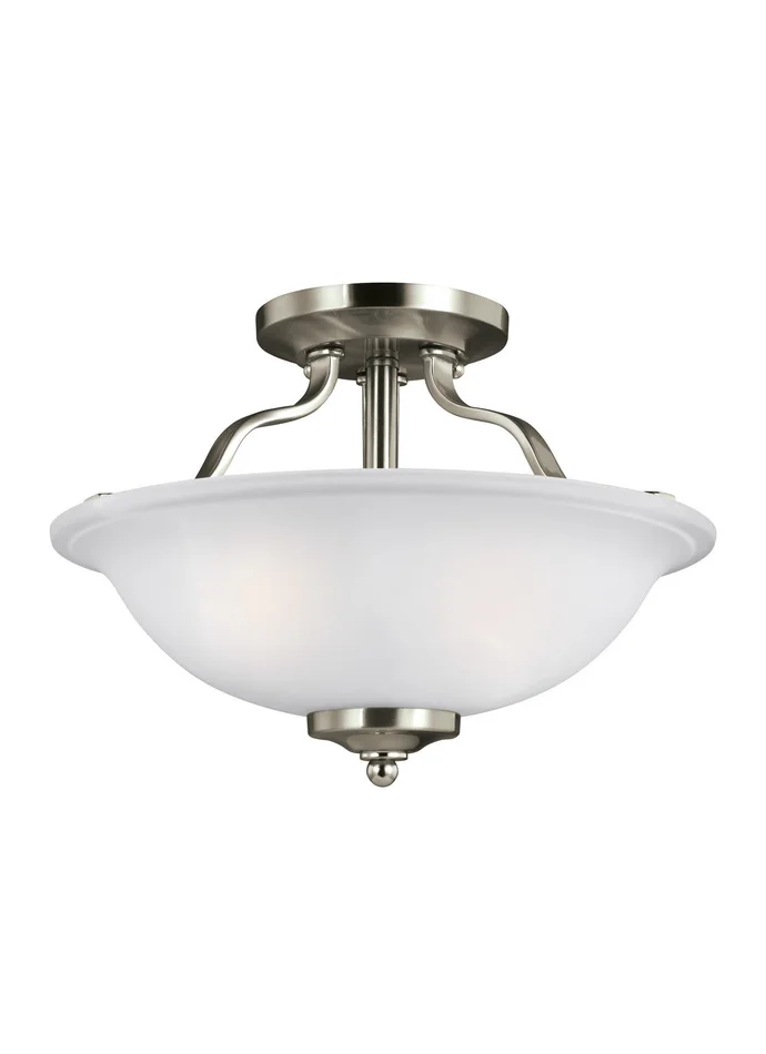 Generation Lighting 7739002EN3-962 Emmons Two Light Semi-Flush Mount, Brushed Nickel