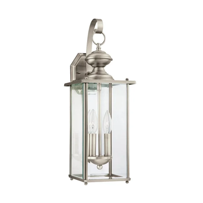 Generation Lighting 8468EN-965 Jamestowne Two Light Outdoor Wall Lantern, Antique Brushed Nickel