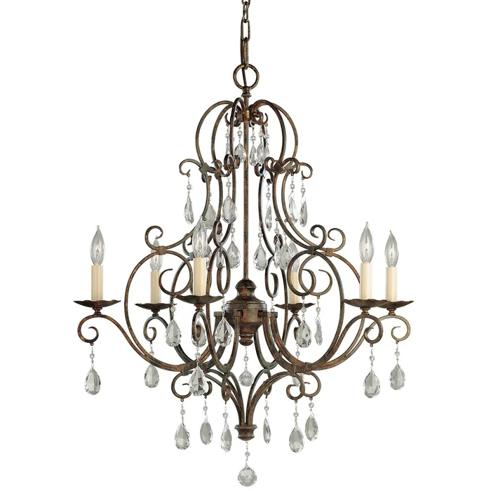 Generation Lighting F1902/6MBZ Chateau Six Light Chandelier, Mocha Bronze