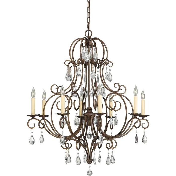 Generation Lighting F2303/8MBZ Chateau Eight Light Chandelier, Mocha Bronze