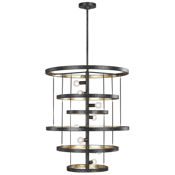 Generation Lighting F3341/8AI/ADB Celeste Eight Light Chandelier, Aged Iron