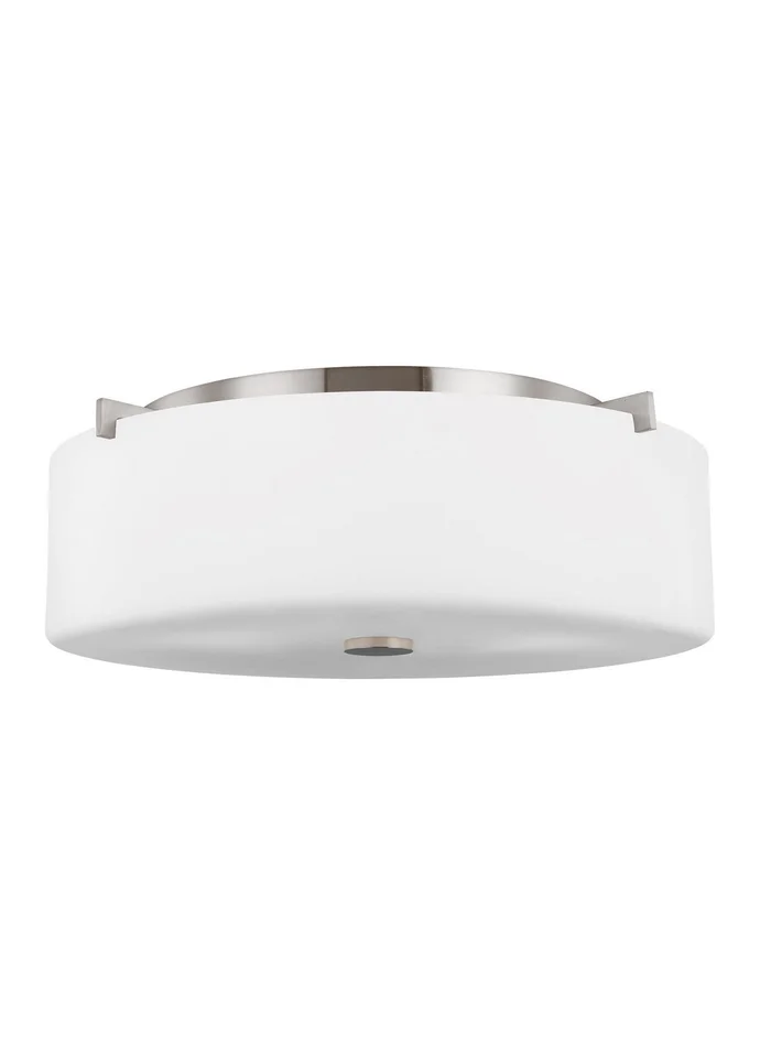 Generation Lighting FM312BS Sunset Drive Three Light Flush Mount, Brushed Steel