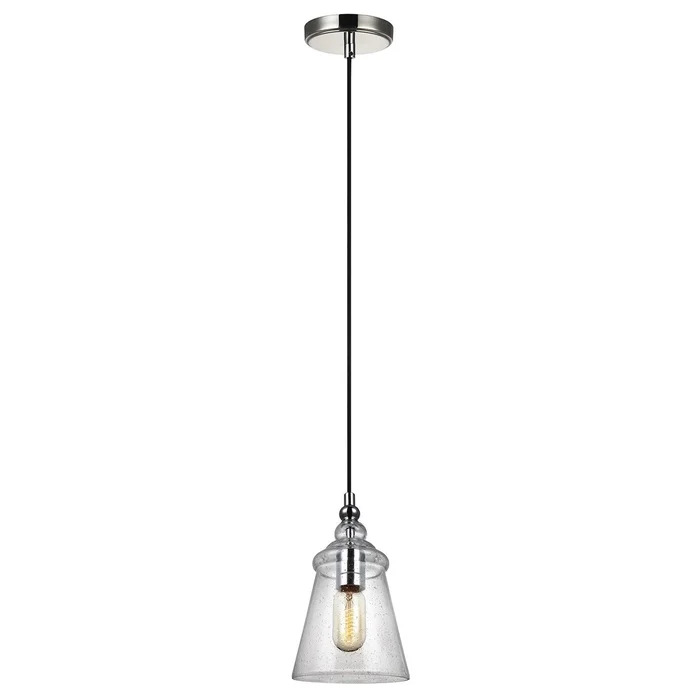 Generation Lighting P1449CH Loras One Light Pendant, Chrome