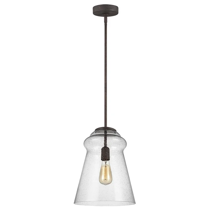 Generation Lighting P1459DWI Loras One Light Pendant, Dark Weathered Iron