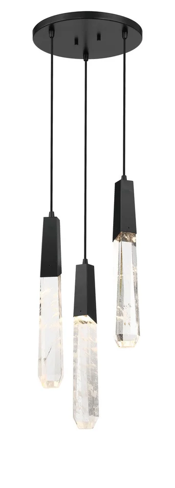 George Kovacs P1284-66A-L Drifting Droplets LED Pendant, Coal
