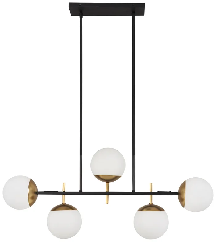 George Kovacs P1355-618 Alluria Five Light Island Pendant, Weathered Black W/Autumn Gold