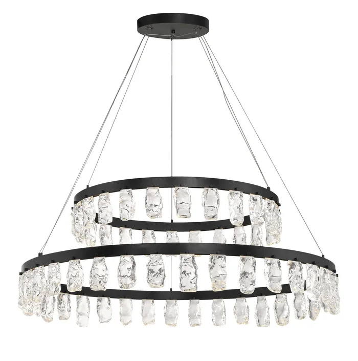 George Kovacs P1499-66A-L Artic Glacier LED Chandelier, Coal