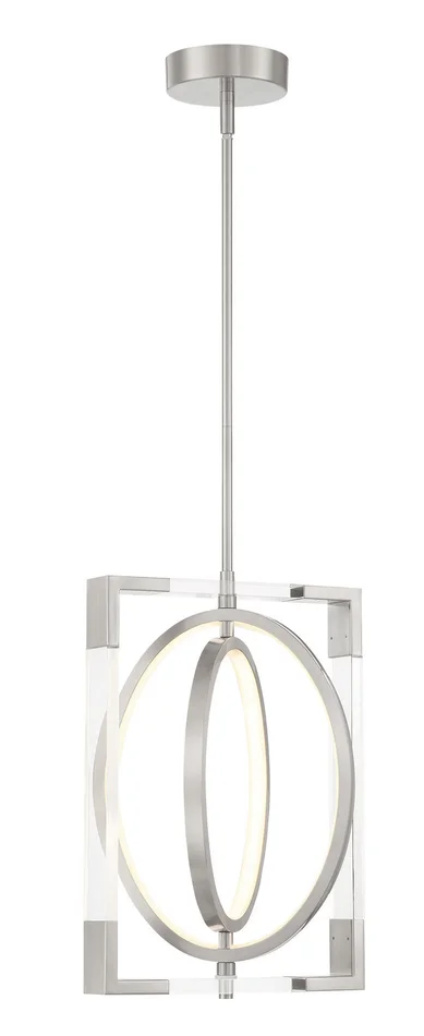 George Kovacs P2264-084-L Double Take LED Pendant, Brushed Nickel