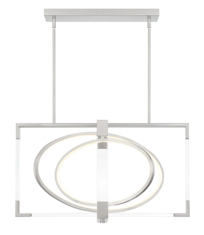 George Kovacs P2267-084-L Double Take LED Pendant, Brushed Nickel