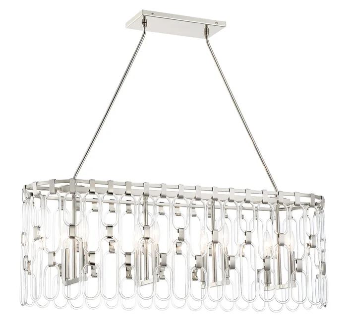 George Kovacs P5388-613 Charming Eight Light Island Pendant, Polished Nickel