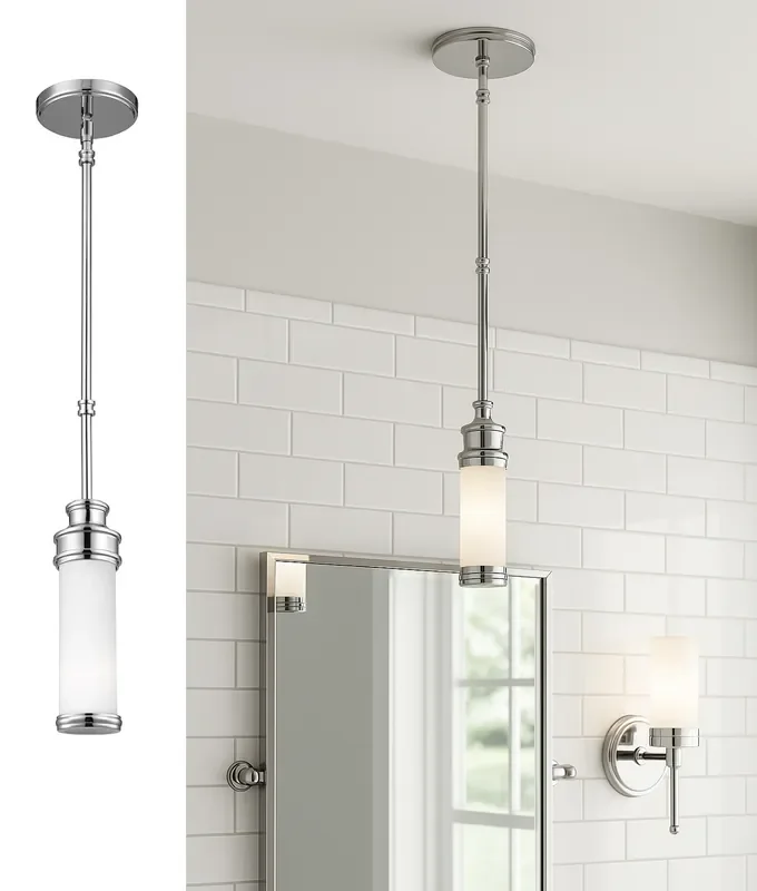 Georgian Influenced Bathroom Drop Rod Pendant in Chrome