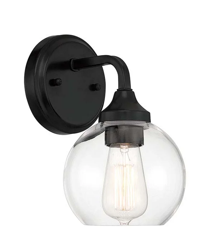 Glenda One Light Wall Sconce in Flat Black (46|56201-FB)