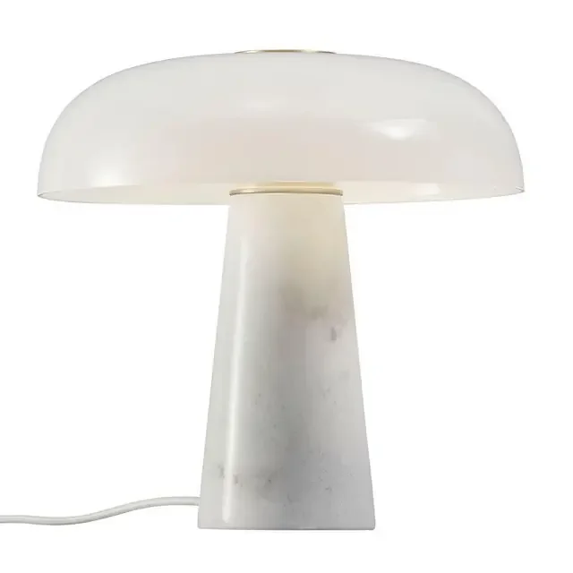 Glossy White Opal Marble Table Lamp