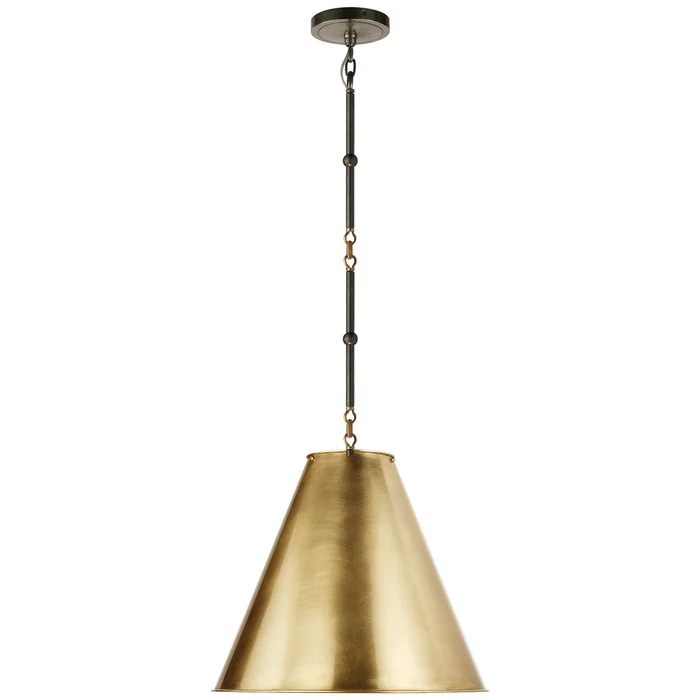 Goodman One Light Pendant, Bronze With Antique Brass