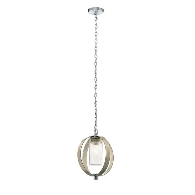 Grand Bank Antique Grey IP44 Pendant Light