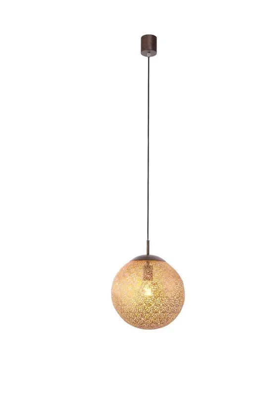 GRETA 30cm Rust with Gold Coloured Glass Single Pendant Light