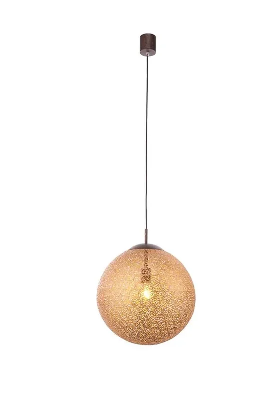 GRETA 40cm Rust with Gold Coloured Glass Single Pendant Light