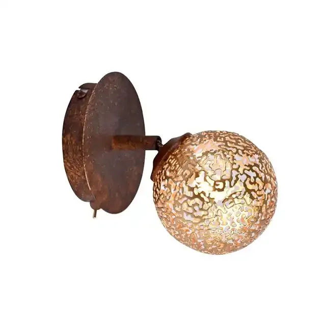 GRETA Rust with Gold Coloured Glass Wall Light