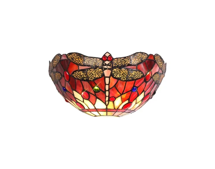 Grosjean Tiffany Wall Lamp, 2 x E14, Purple-Pink-Crystal
