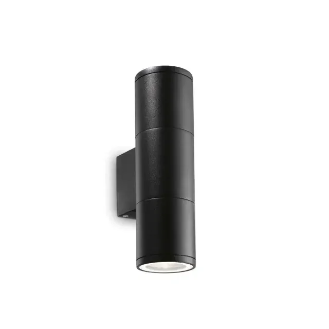 Gun AP2 2 Light Black Up and Down 6.5cm IP54 Wall Light