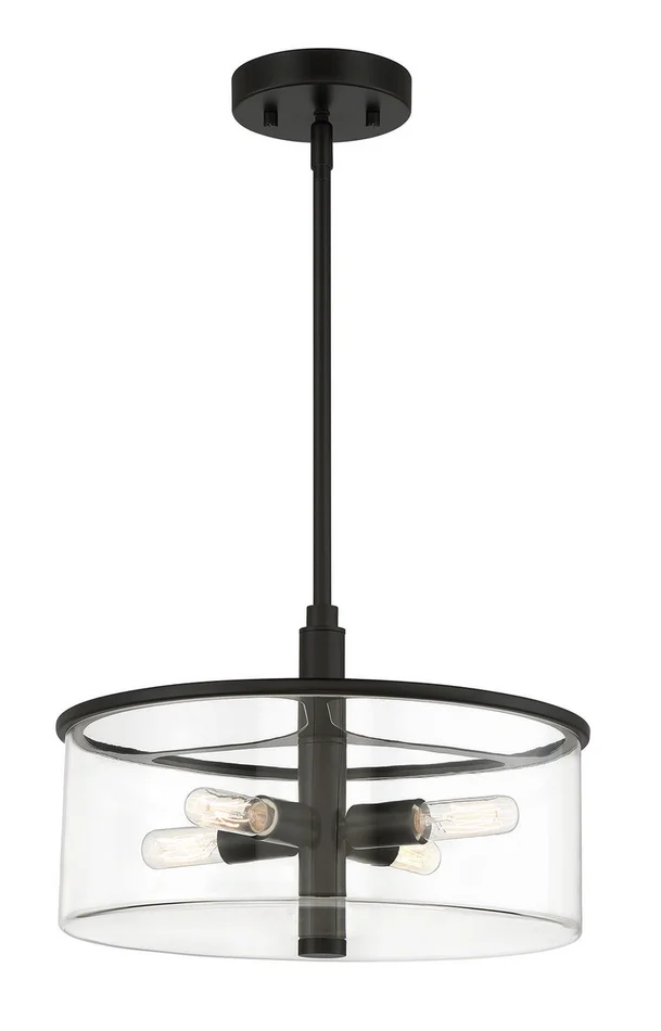 Hailie Four Light Pendant in Flat Black (46|55694-FB)